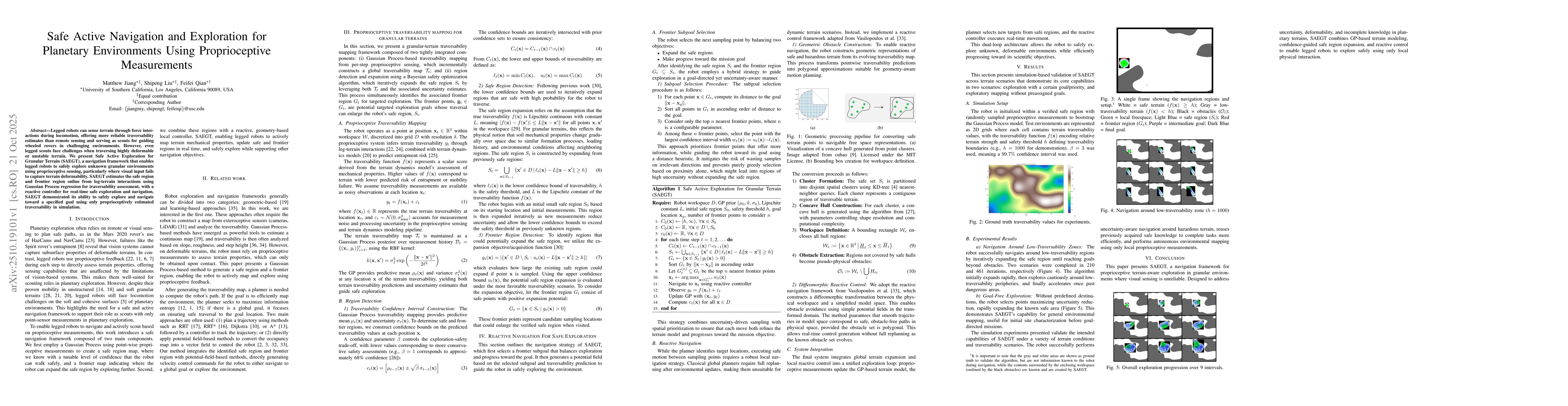 Thumbnail for Safe Active Navigation and Exploration for Planetary Environments Using
  Proprioceptive Measurements