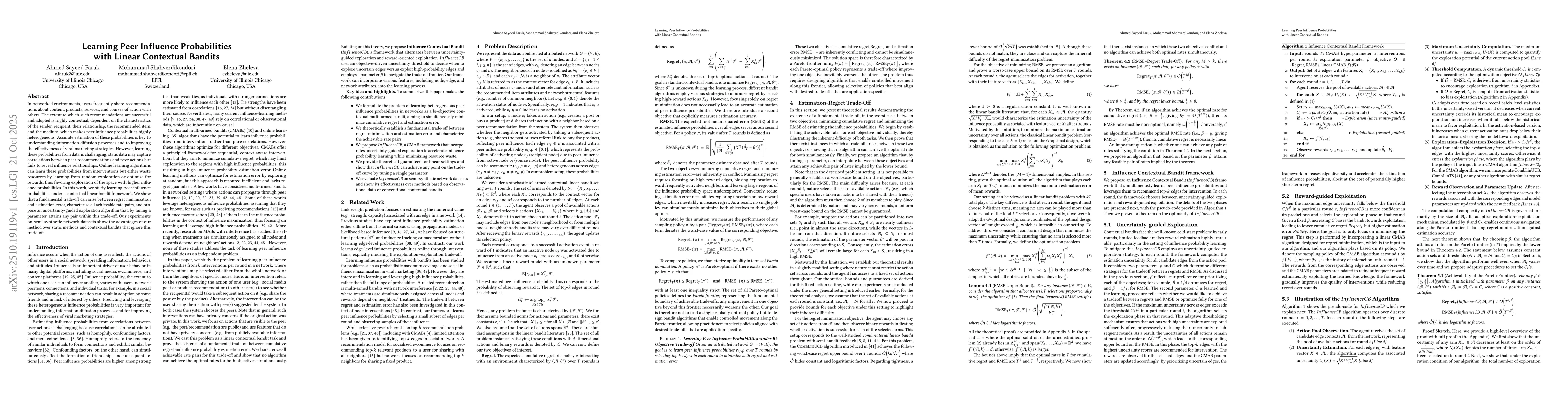 Thumbnail for Learning Peer Influence Probabilities with Linear Contextual Bandits