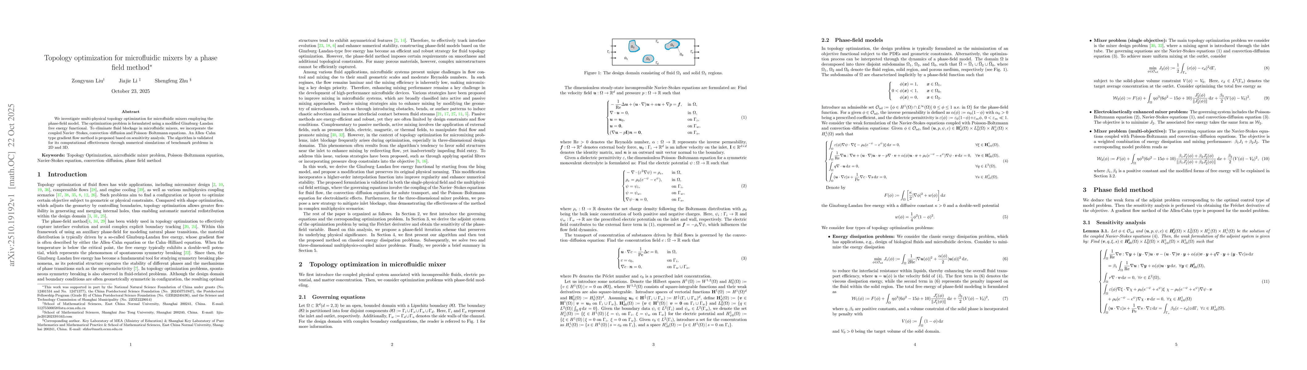 Thumbnail for Topology optimization for microfluidic mixers by a phase field method