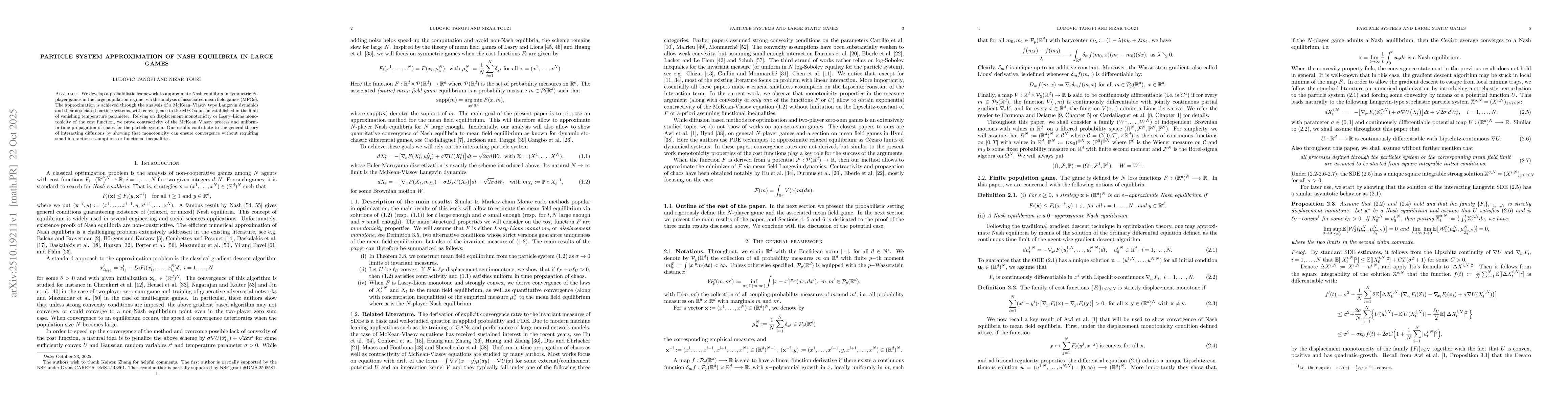 Thumbnail for Particle system approximation of Nash equilibria in large games