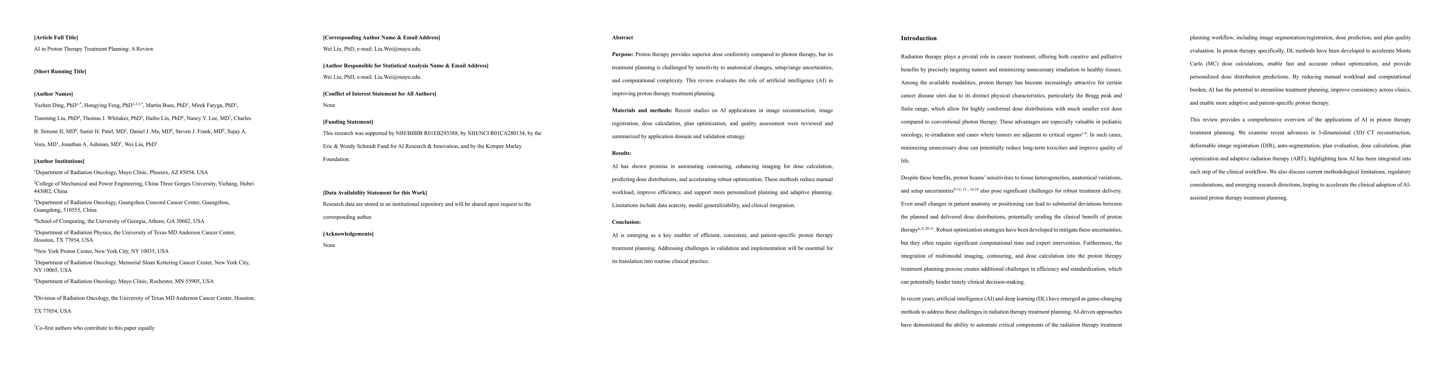 Thumbnail for AI in Proton Therapy Treatment Planning: A Review