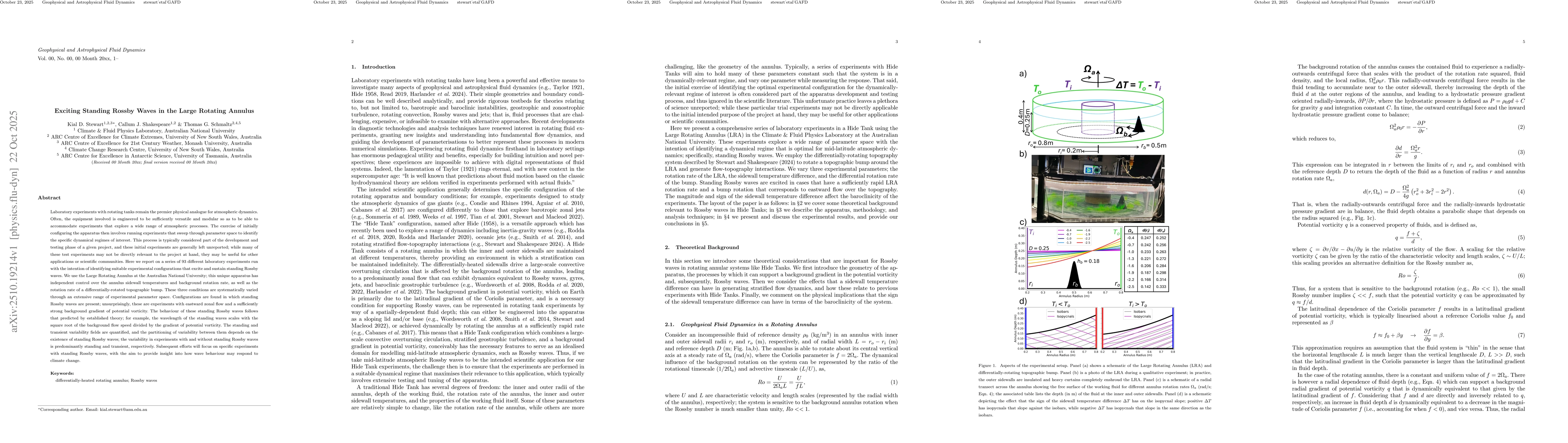 Thumbnail for Exciting Standing Rossby Waves in the Large Rotating Annulus