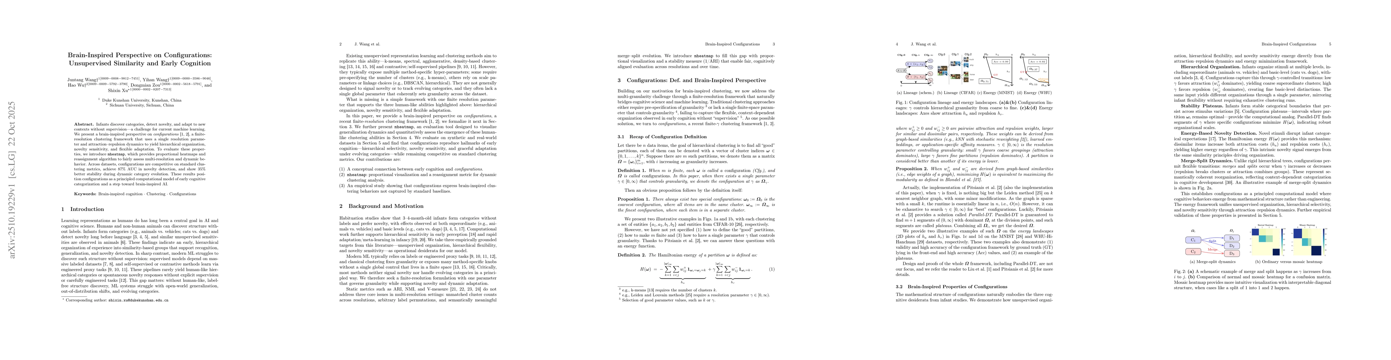 Thumbnail for Brain-Inspired Perspective on Configurations: Unsupervised Similarity
  and Early Cognition