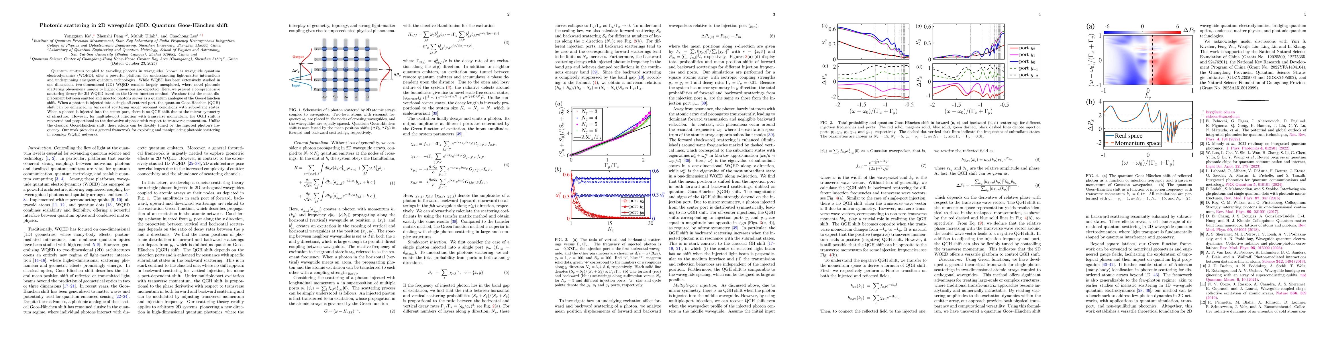 Thumbnail for Photonic scattering in 2D waveguide QED: Quantum Goos-Hänchen shift