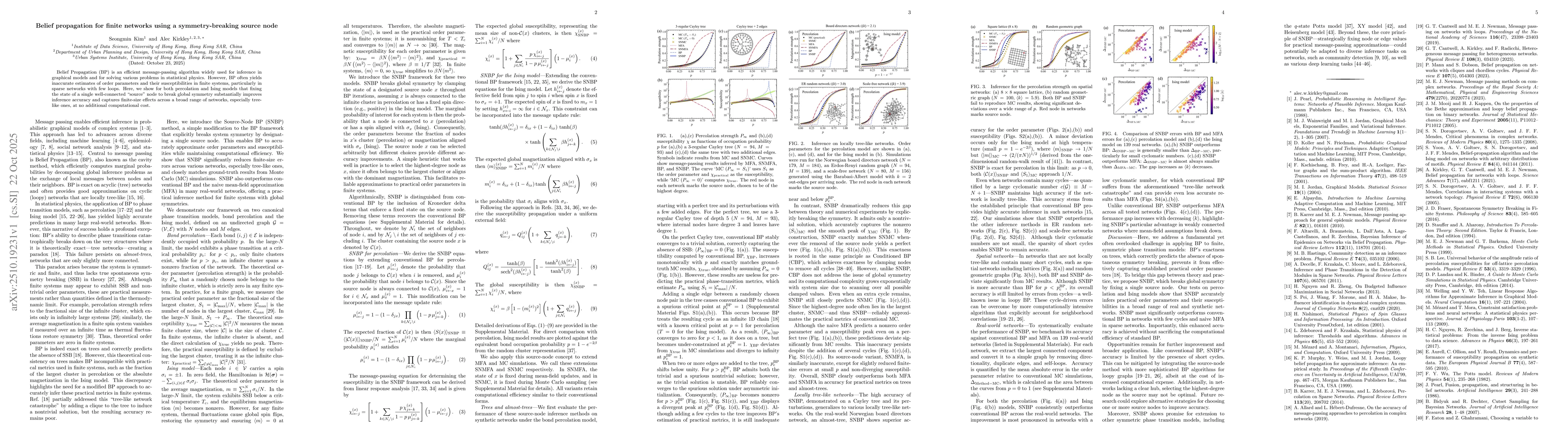 Thumbnail for Belief propagation for finite networks using a symmetry-breaking source
  node