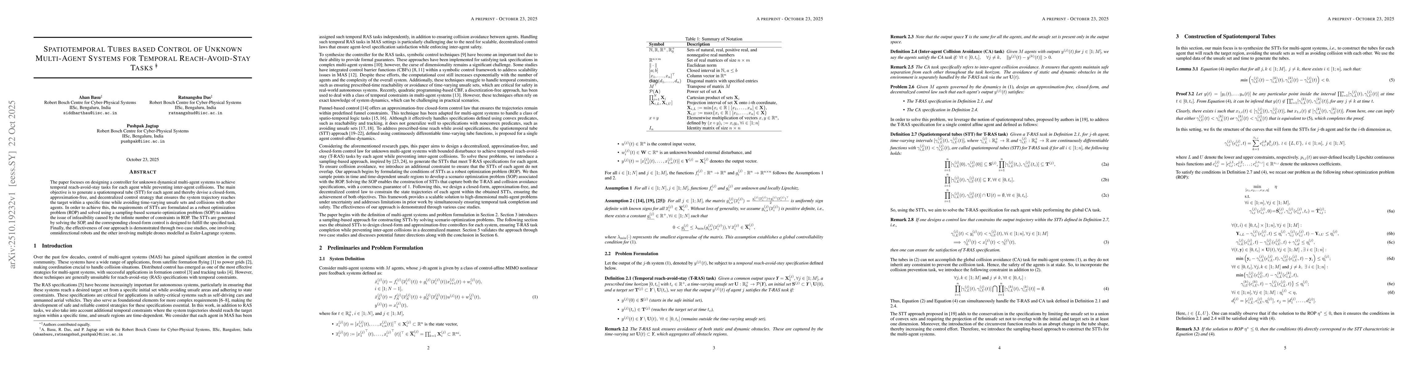 Thumbnail for Spatiotemporal Tubes based Control of Unknown Multi-Agent Systems for
  Temporal Reach-Avoid-Stay Tasks
