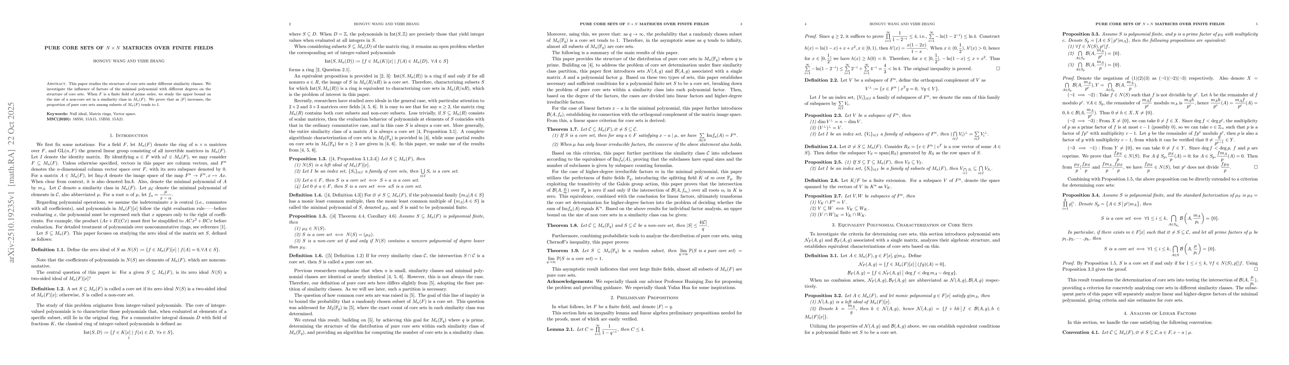 Thumbnail for Pure Core Sets of $n \times n$ Matrices over Finite Fields