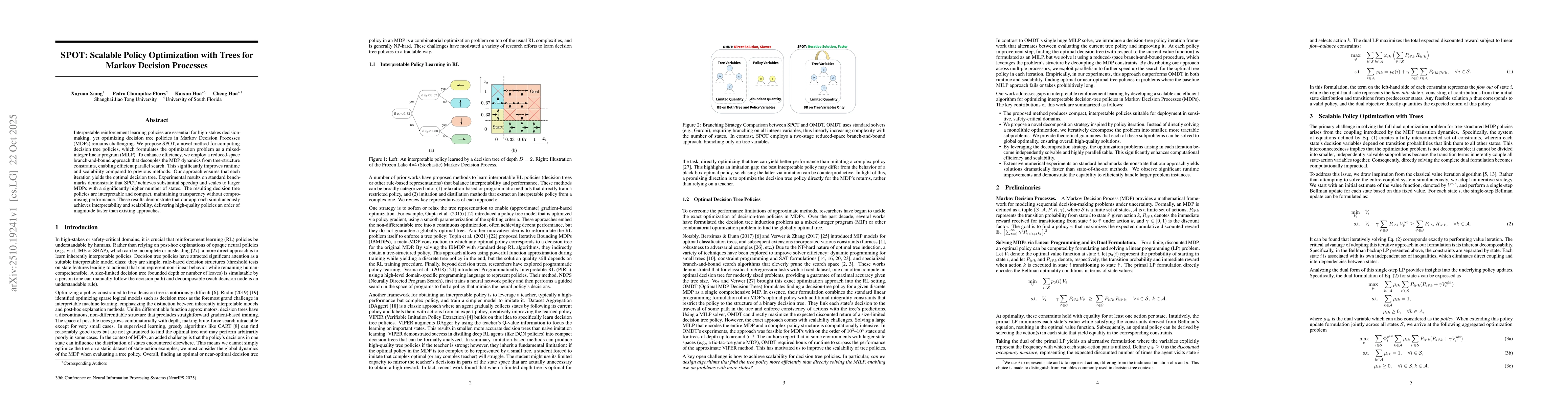 Thumbnail for SPOT: Scalable Policy Optimization with Trees for Markov Decision
  Processes