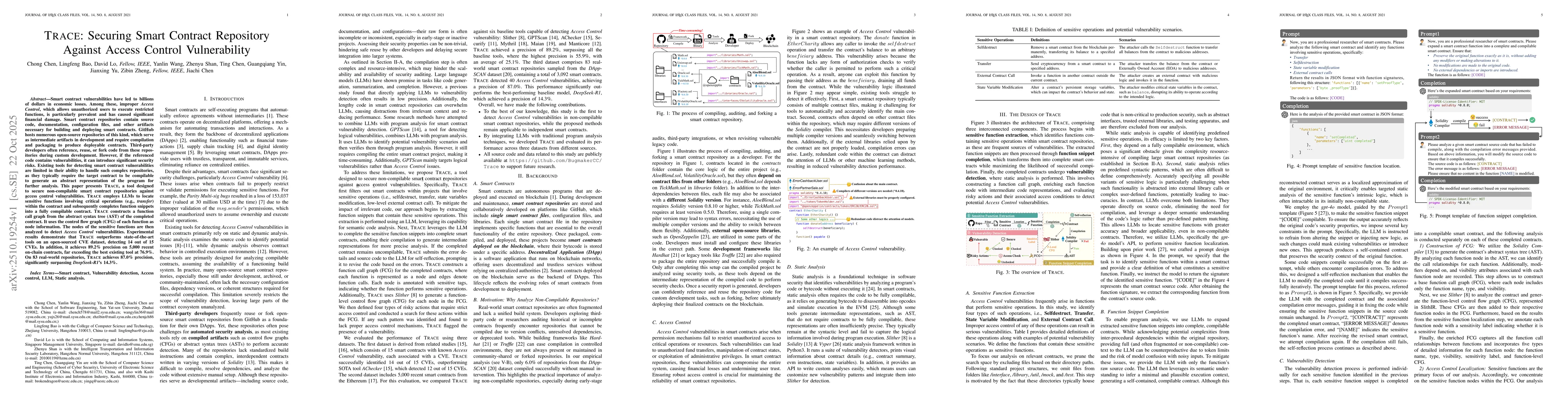 Thumbnail for Trace: Securing Smart Contract Repository Against Access Control
  Vulnerability