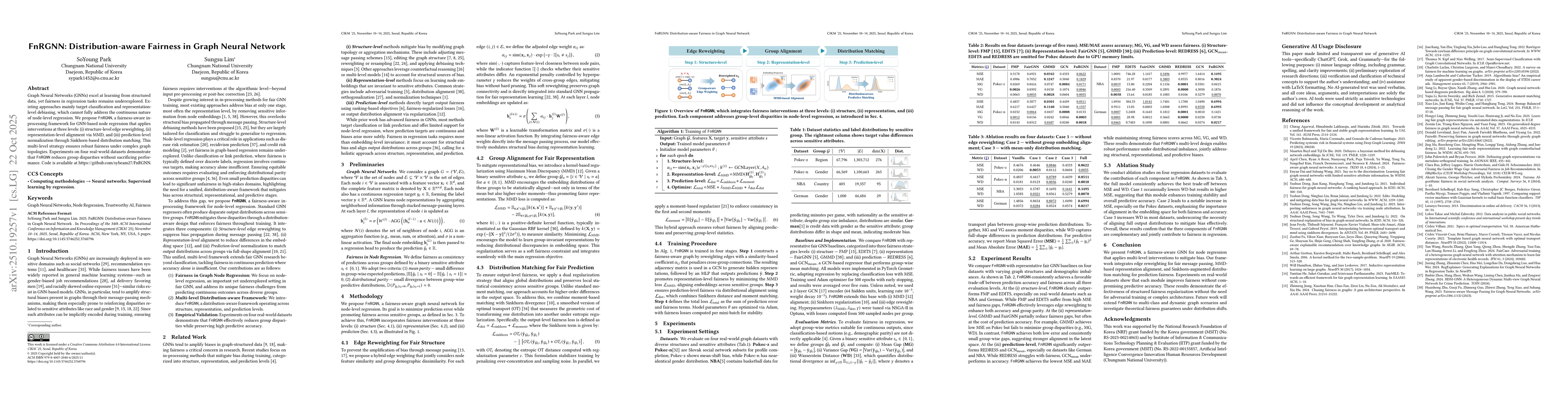 Thumbnail for FnRGNN: Distribution-aware Fairness in Graph Neural Network