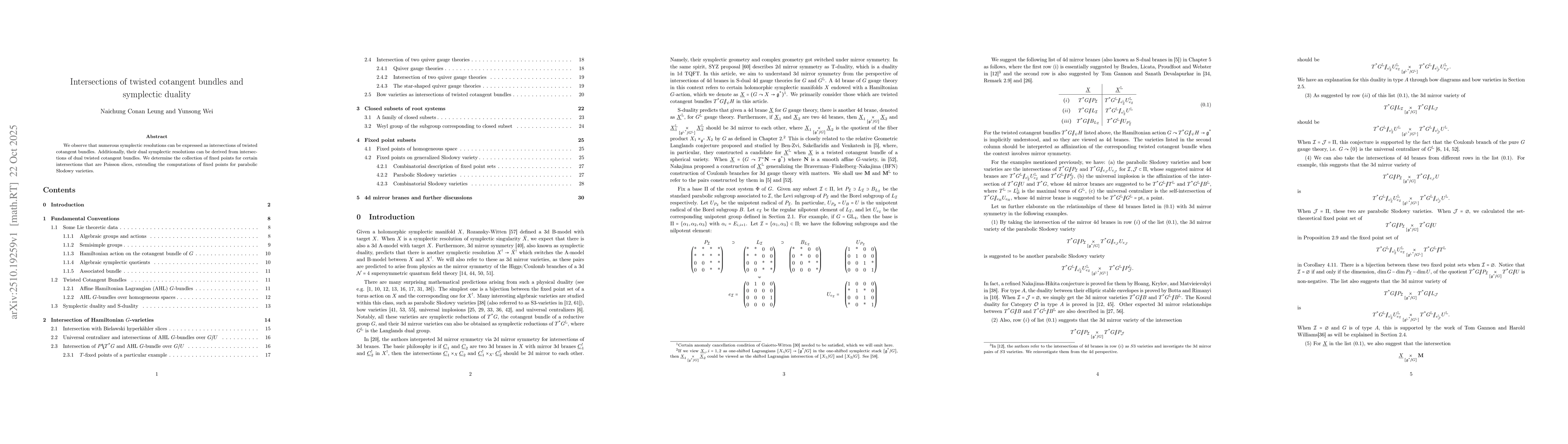 Thumbnail for Intersections of twisted cotangent bundles and symplectic duality