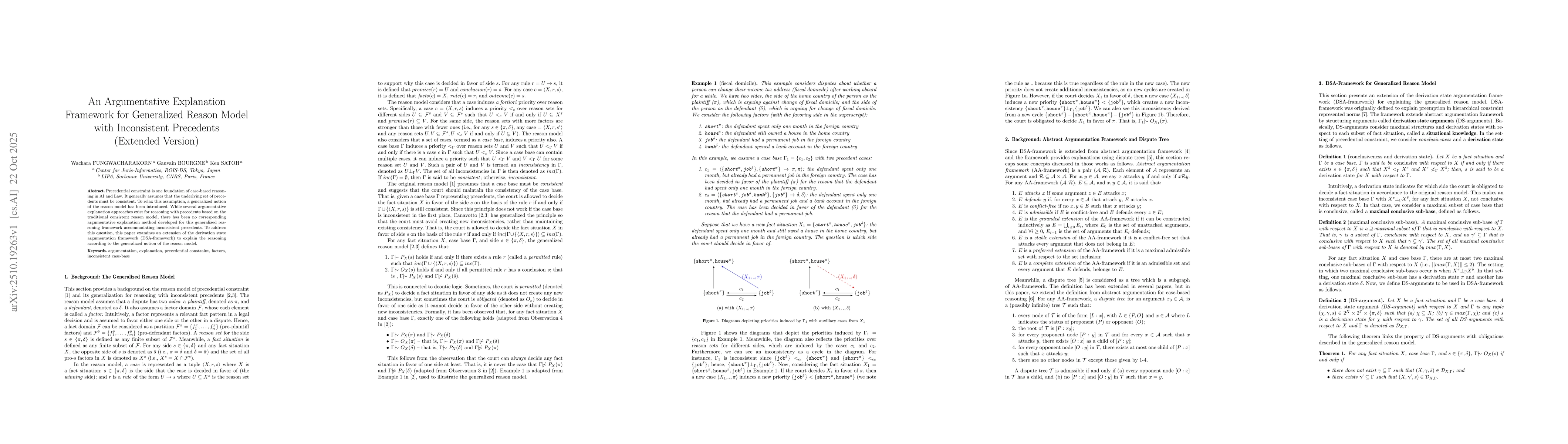 Thumbnail for An Argumentative Explanation Framework for Generalized Reason Model with
  Inconsistent Precedents