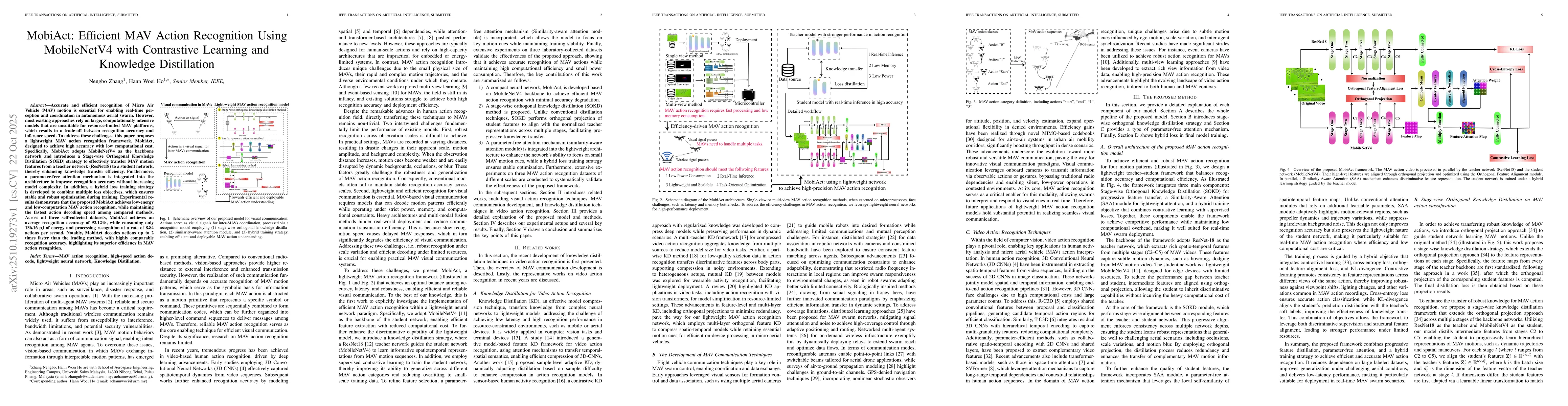 Thumbnail for MobiAct: Efficient MAV Action Recognition Using MobileNetV4 with
  Contrastive Learning and Knowledge Distillation