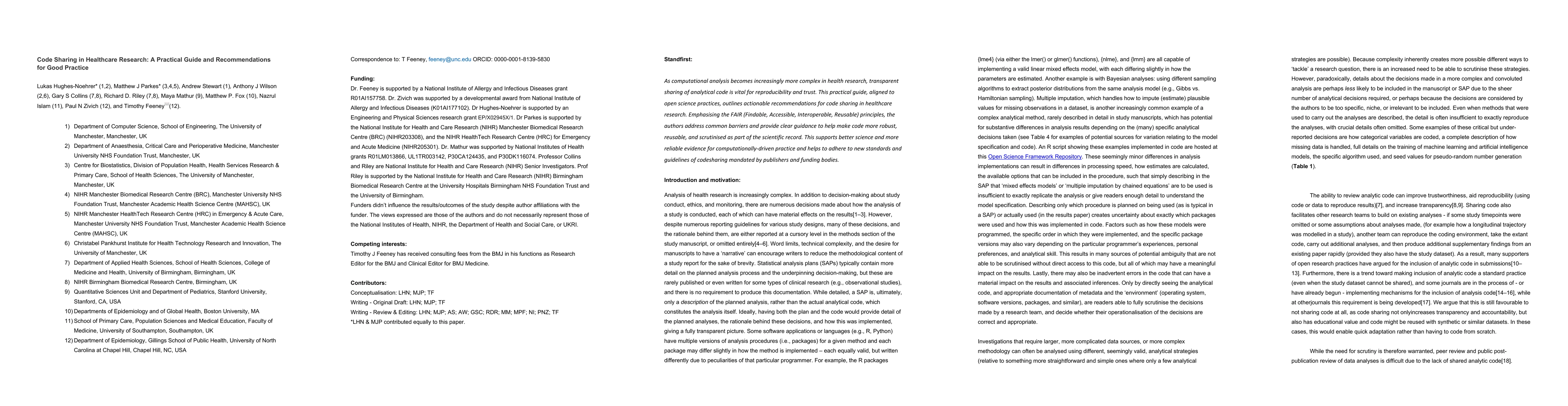 Thumbnail for Code Sharing in Healthcare Research: A Practical Guide and
  Recommendations for Good Practice