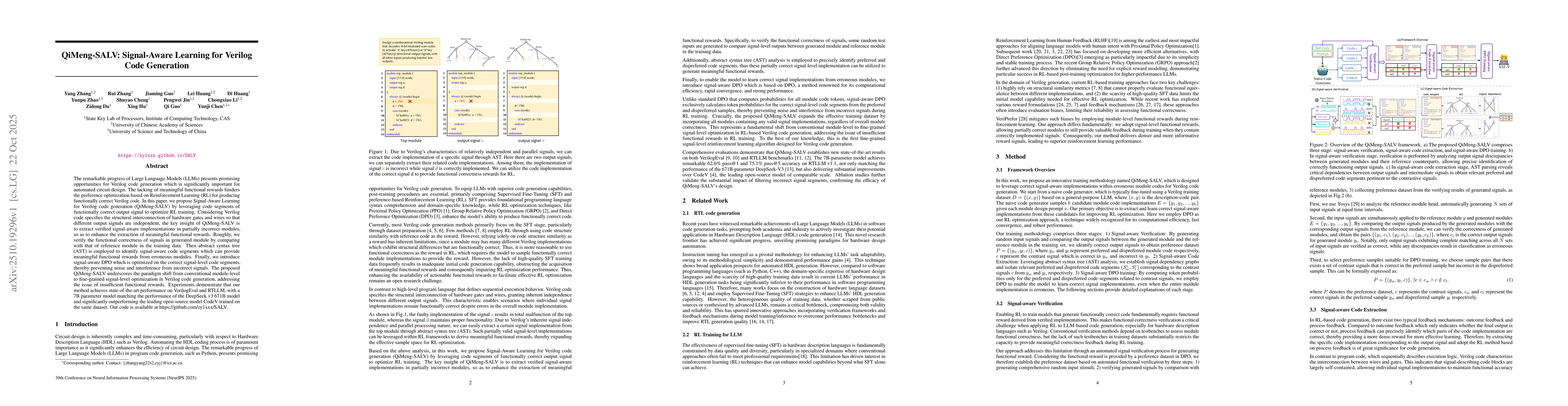 Thumbnail for QiMeng-SALV: Signal-Aware Learning for Verilog Code Generation
