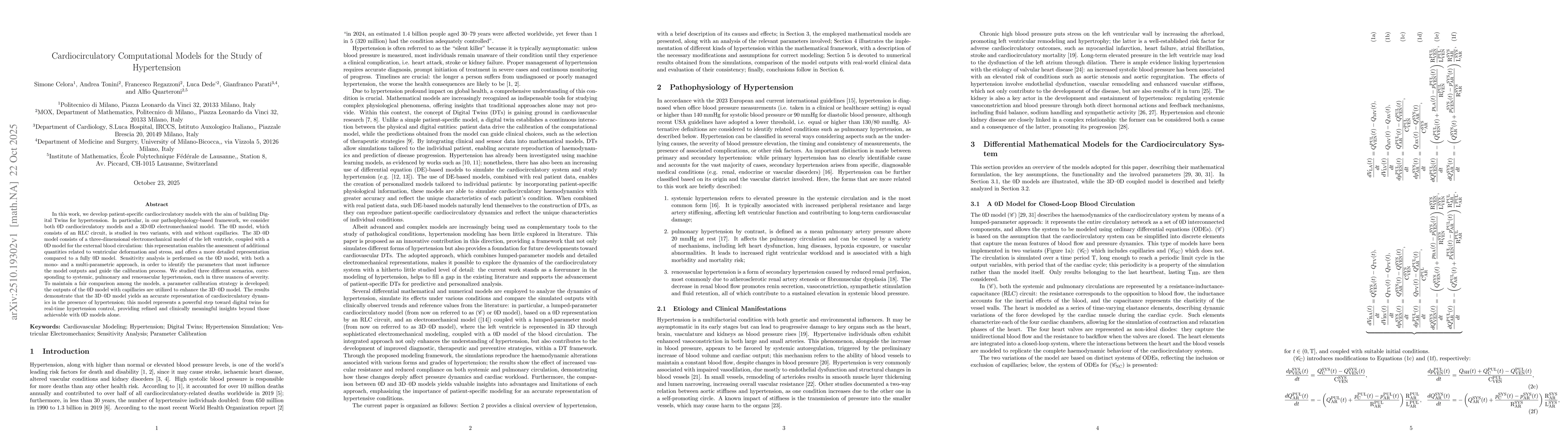 Thumbnail for Cardiocirculatory Computational Models for the Study of Hypertension
