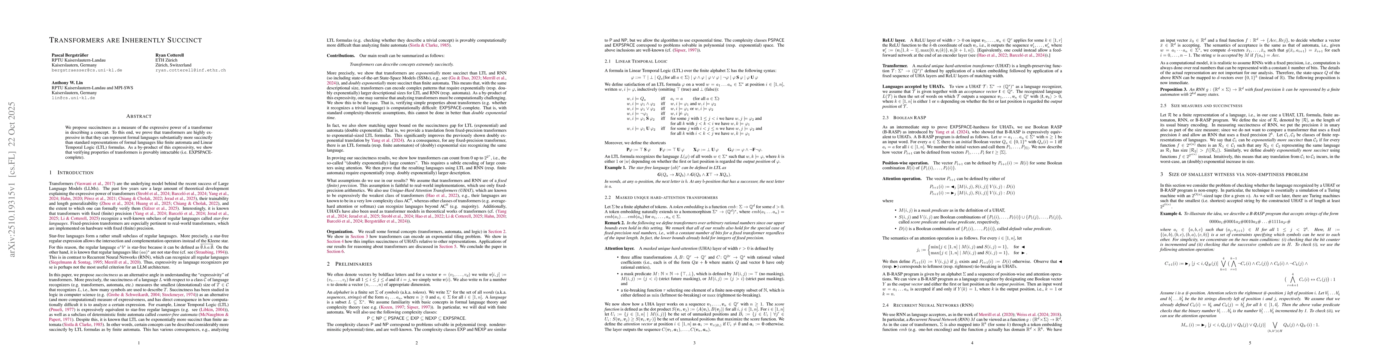 Thumbnail for Transformers are Inherently Succinct