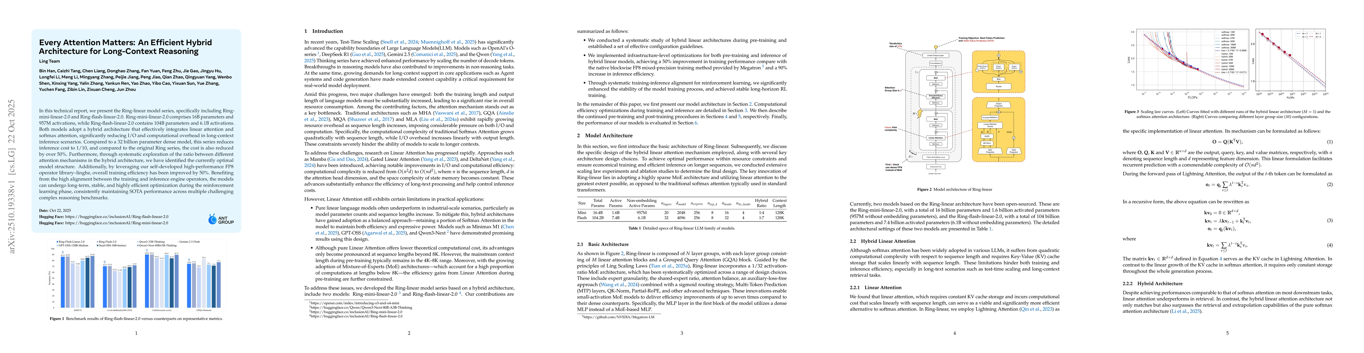 Thumbnail for Every Attention Matters: An Efficient Hybrid Architecture for
  Long-Context Reasoning