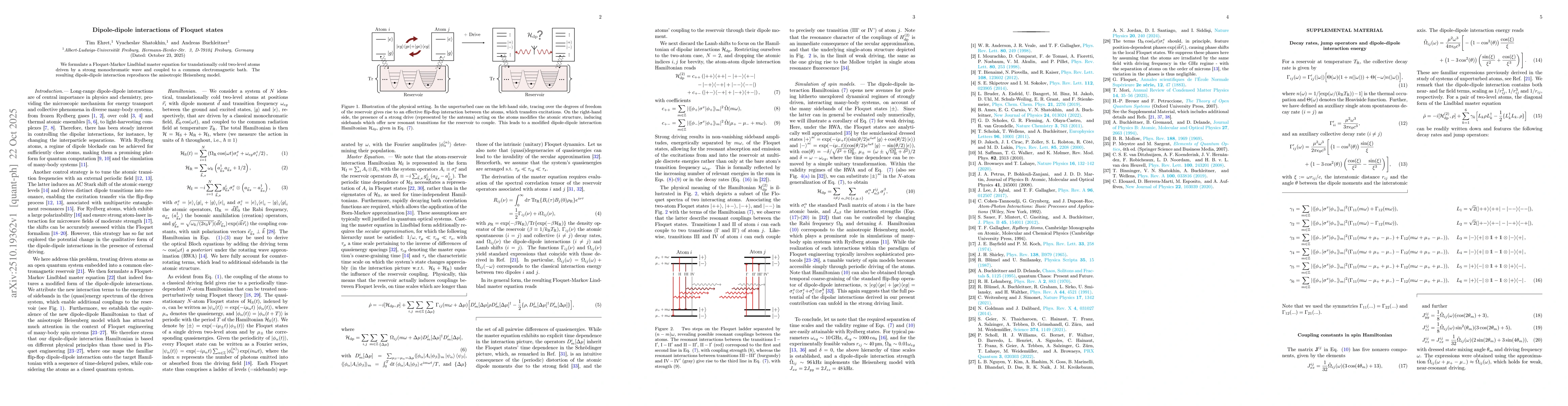 Thumbnail for Dipole-Dipole Interactions of Floquet States