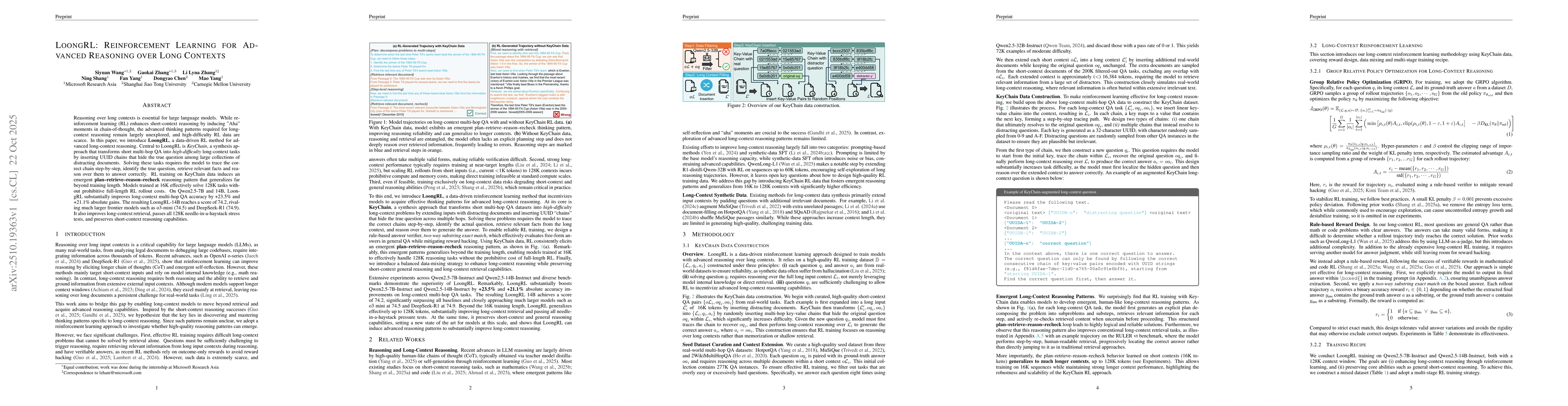 Thumbnail for LoongRL:Reinforcement Learning for Advanced Reasoning over Long Contexts