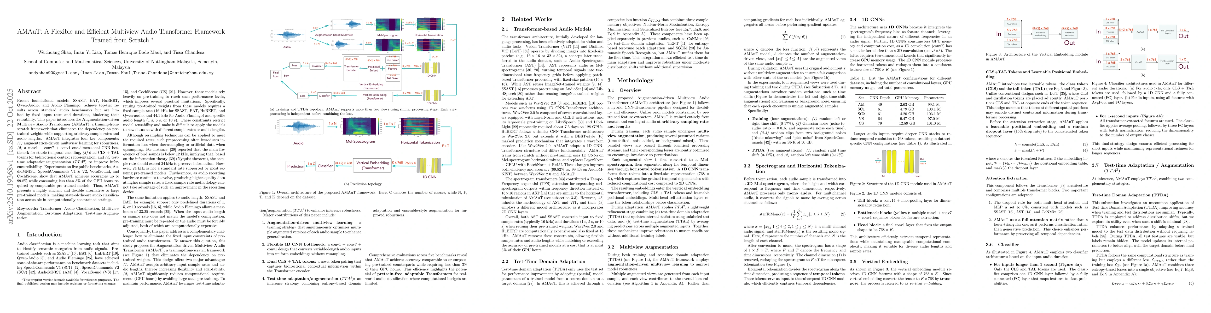 Thumbnail for AMAuT: A Flexible and Efficient Multiview Audio Transformer Framework
  Trained from Scratch