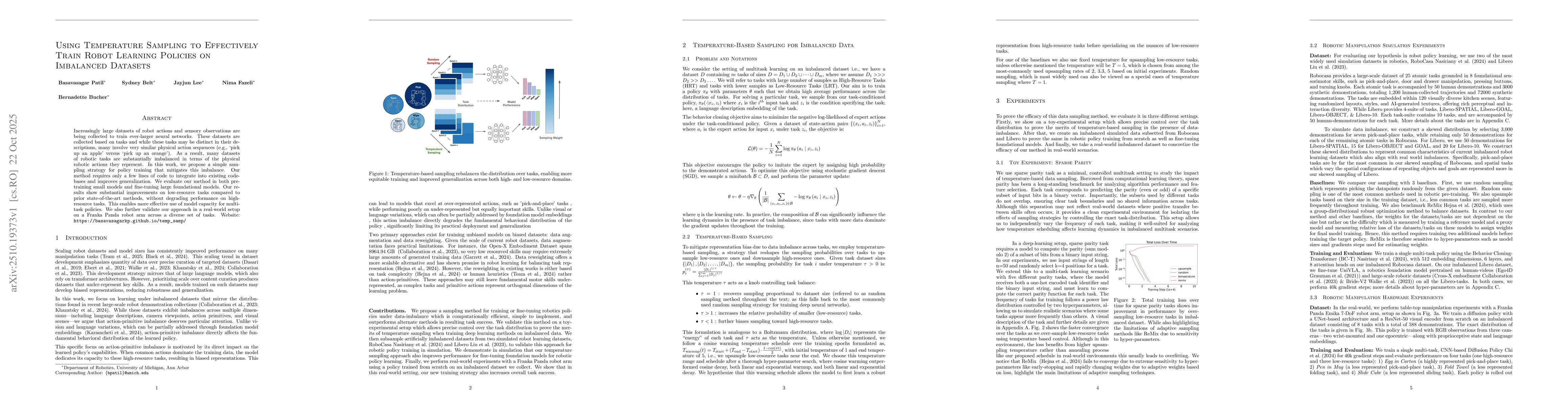 Thumbnail for Using Temperature Sampling to Effectively Train Robot Learning Policies
  on Imbalanced Datasets
