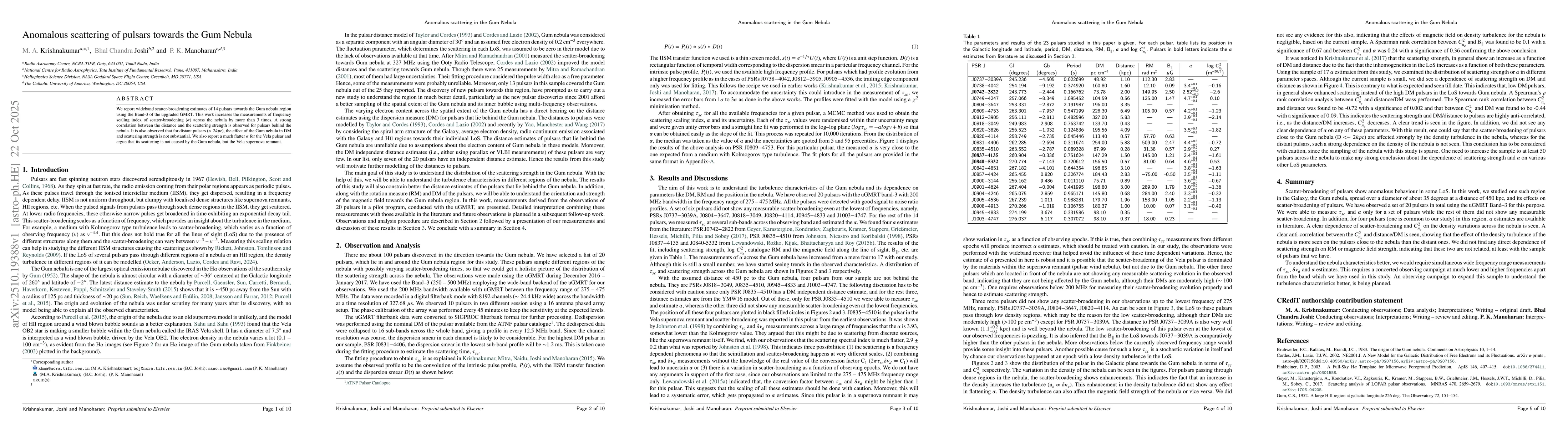 Thumbnail for Anomalous scattering of pulsars towards the Gum Nebula