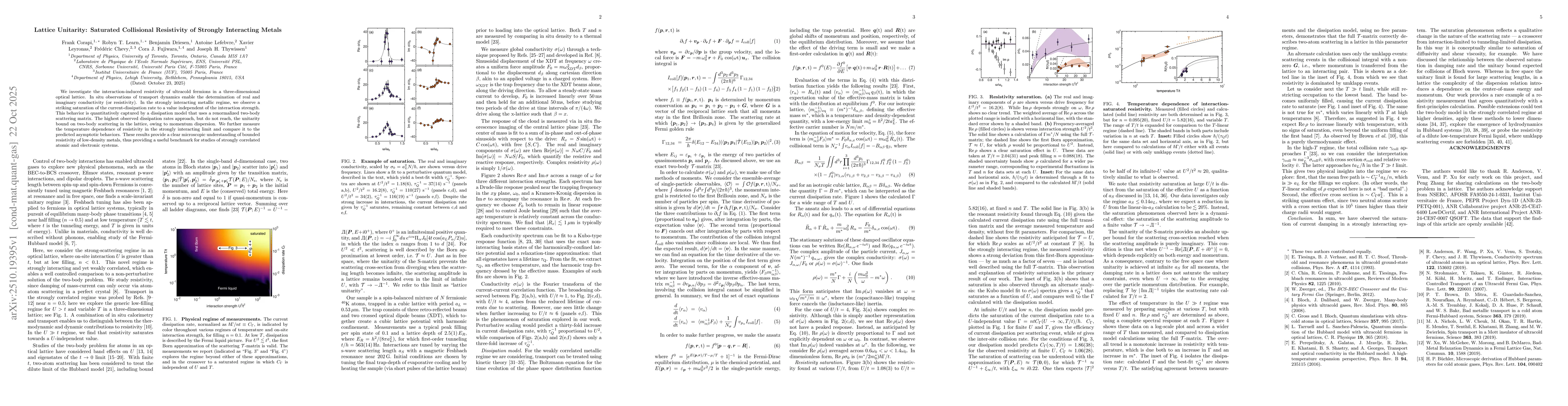 Thumbnail for Lattice Unitarity: Saturated Collisional Resistivity of Strongly
  Interacting Metals