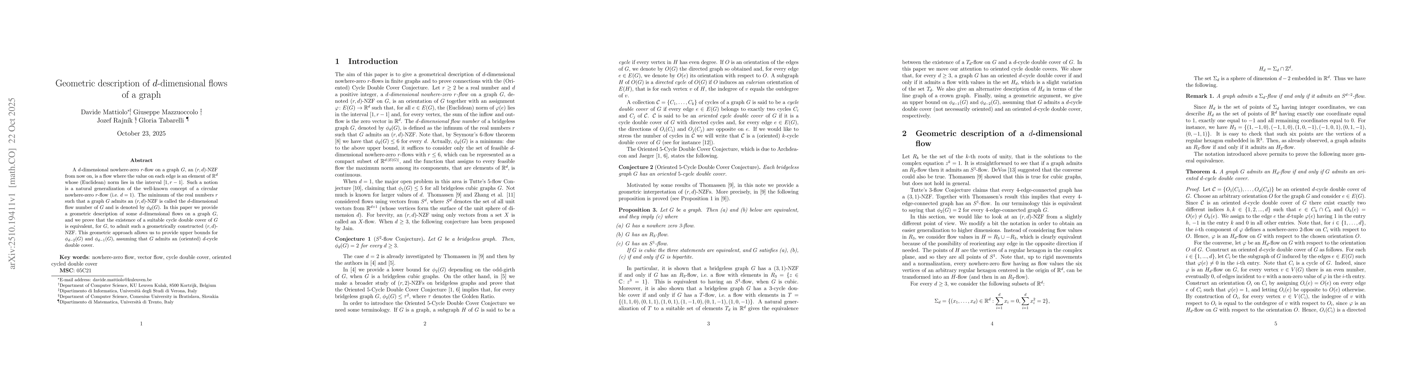 Thumbnail for Geometric description of $d$-dimensional flows of a graph