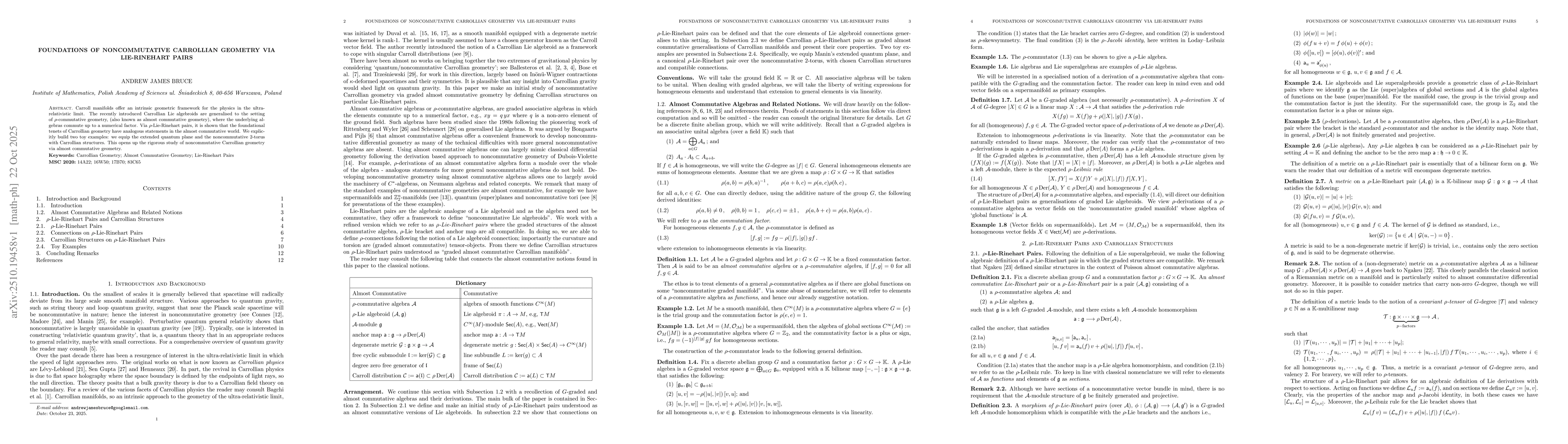 Thumbnail for Foundations of Noncommutative Carrollian Geometry via Lie-Rinehart Pairs