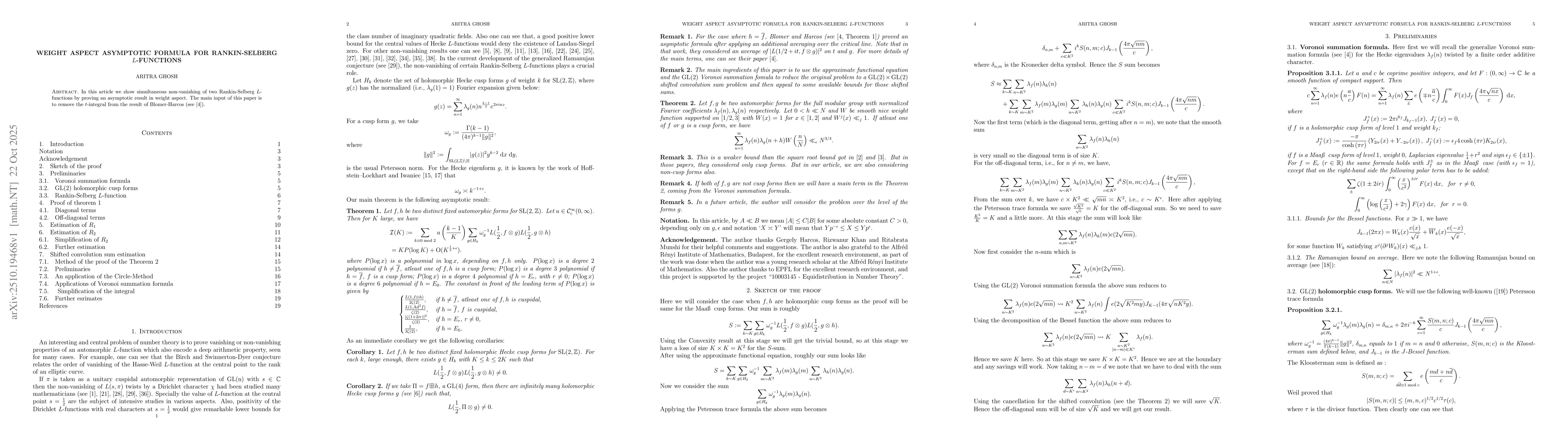 Thumbnail for Weight aspect asymptotic formula for Rankin-Selberg $L$-functions