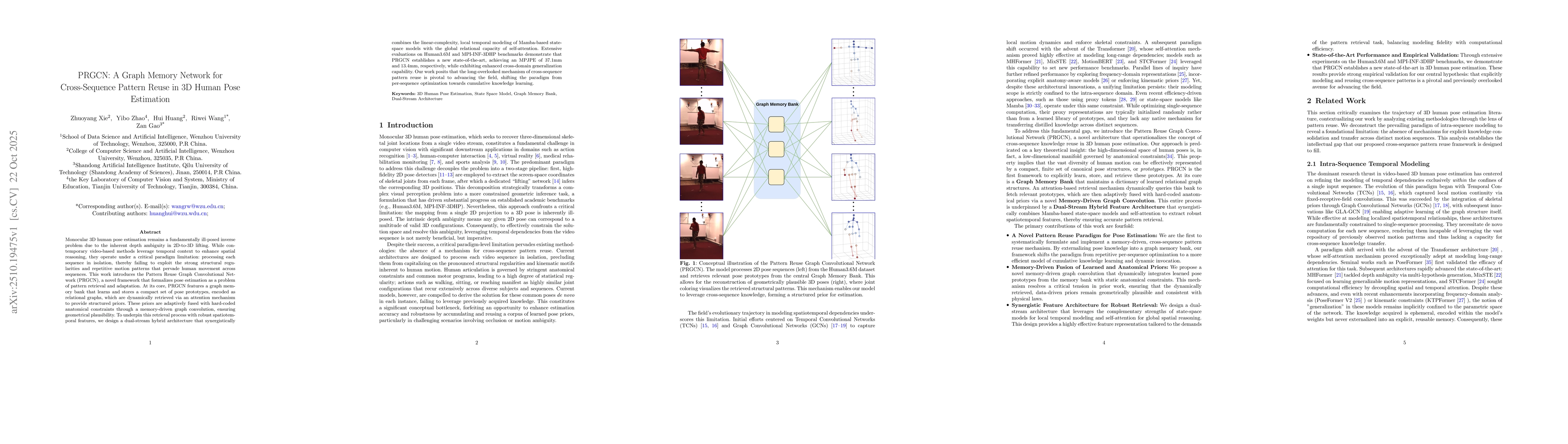 Thumbnail for PRGCN: A Graph Memory Network for Cross-Sequence Pattern Reuse in 3D
  Human Pose Estimation