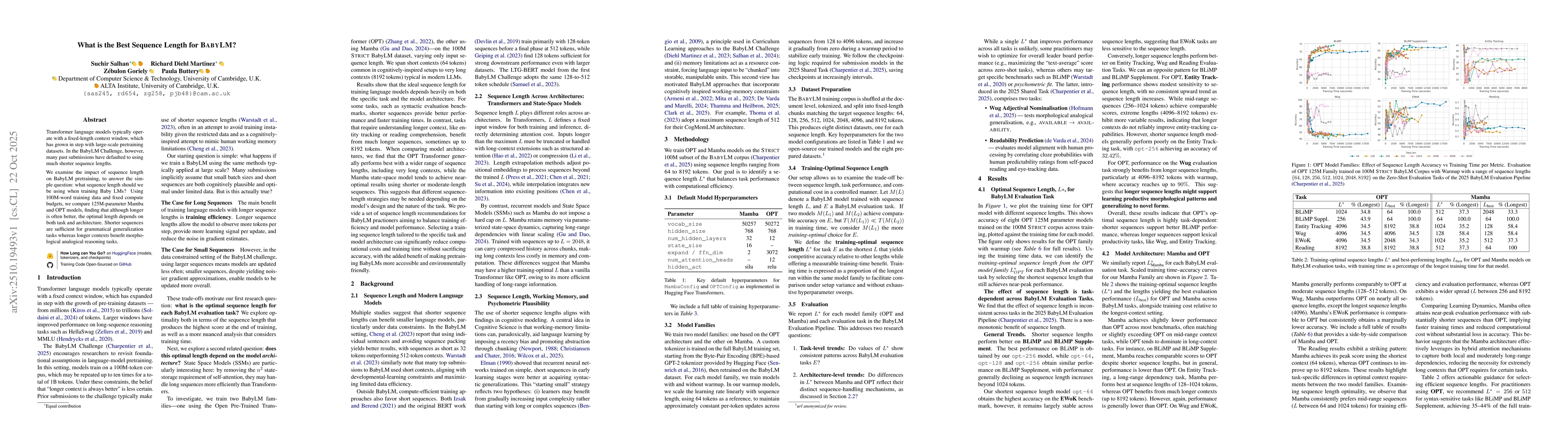 Thumbnail for What is the Best Sequence Length for BABYLM?