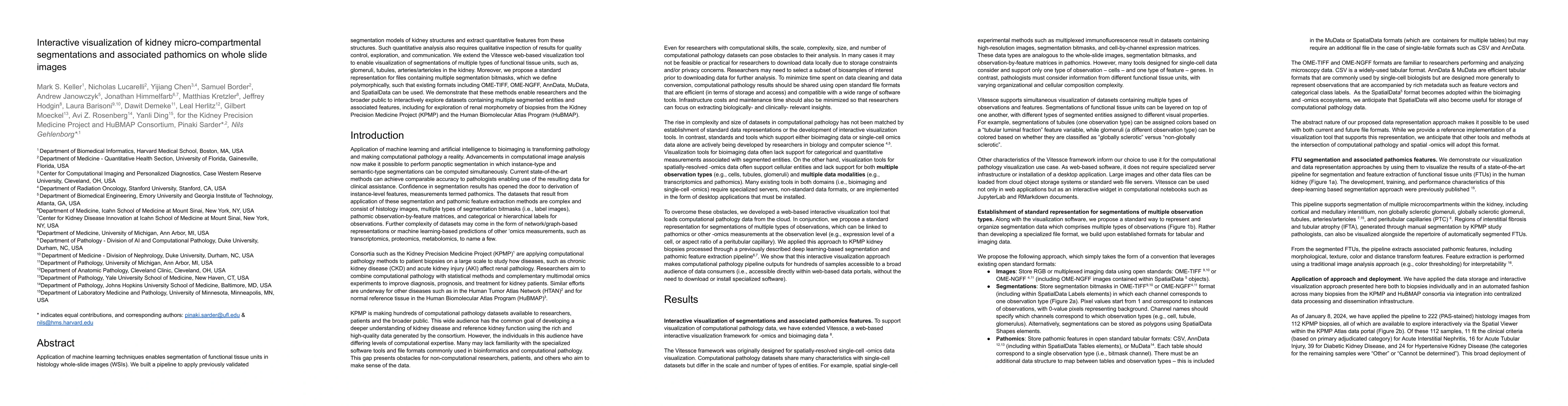 Thumbnail for Interactive visualization of kidney micro-compartmental segmentations
  and associated pathomics on whole slide images