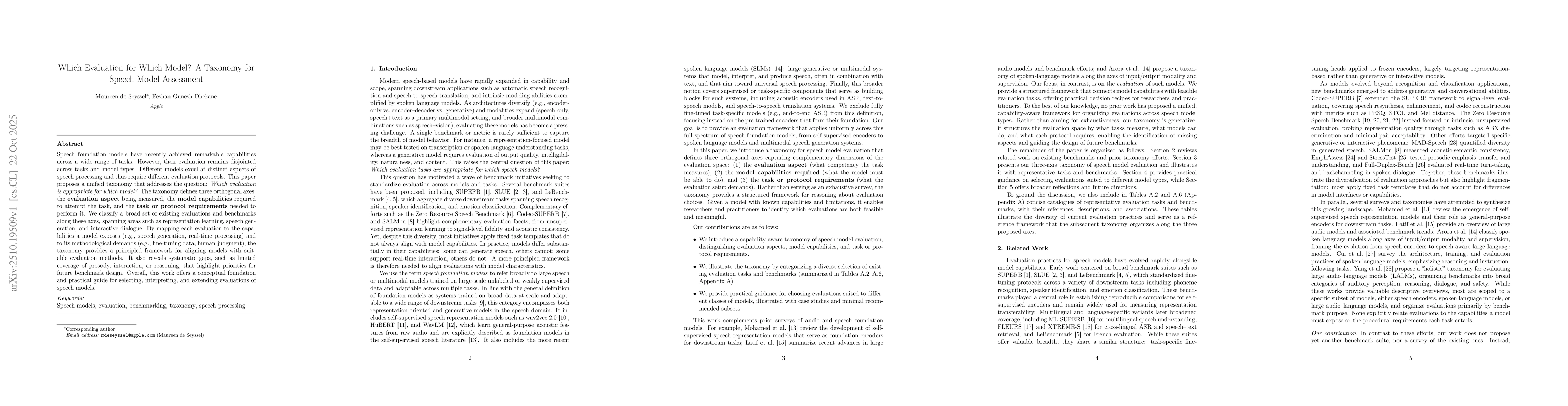 Thumbnail for Which Evaluation for Which Model? A Taxonomy for Speech Model Assessment