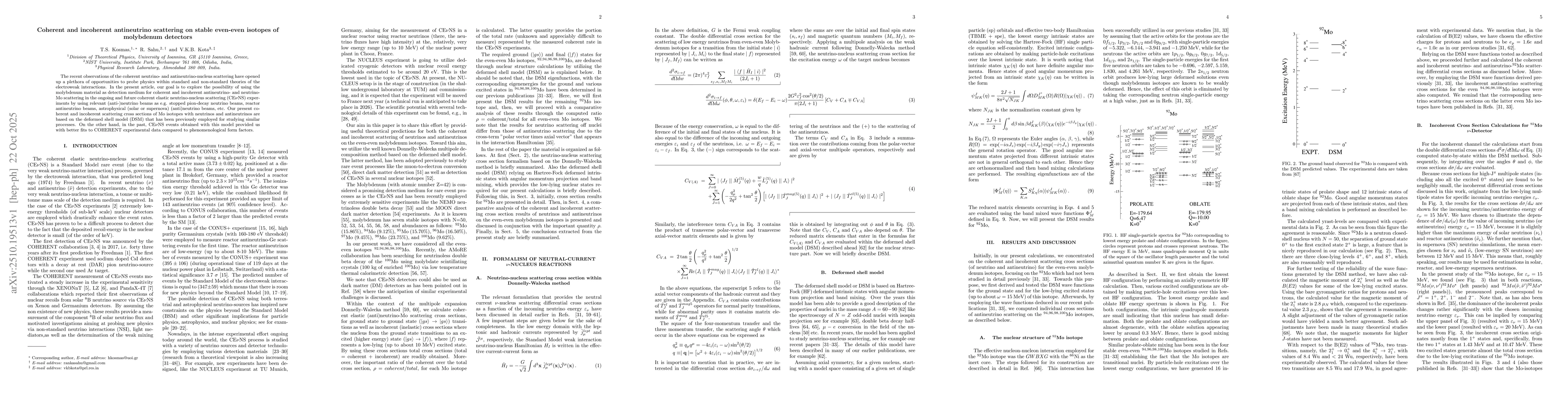 Thumbnail for Coherent and incoherent antineutrino scattering on stable even-even
  isotopes of molybdenum detectors
