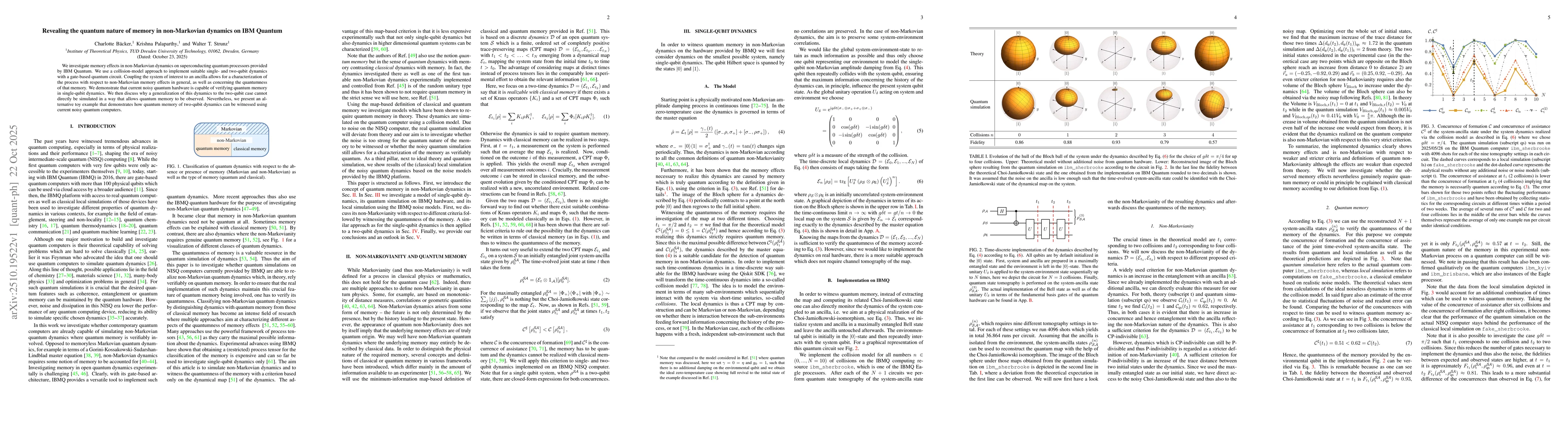 Thumbnail for Revealing the quantum nature of memory in non-Markovian dynamics on IBM
  Quantum