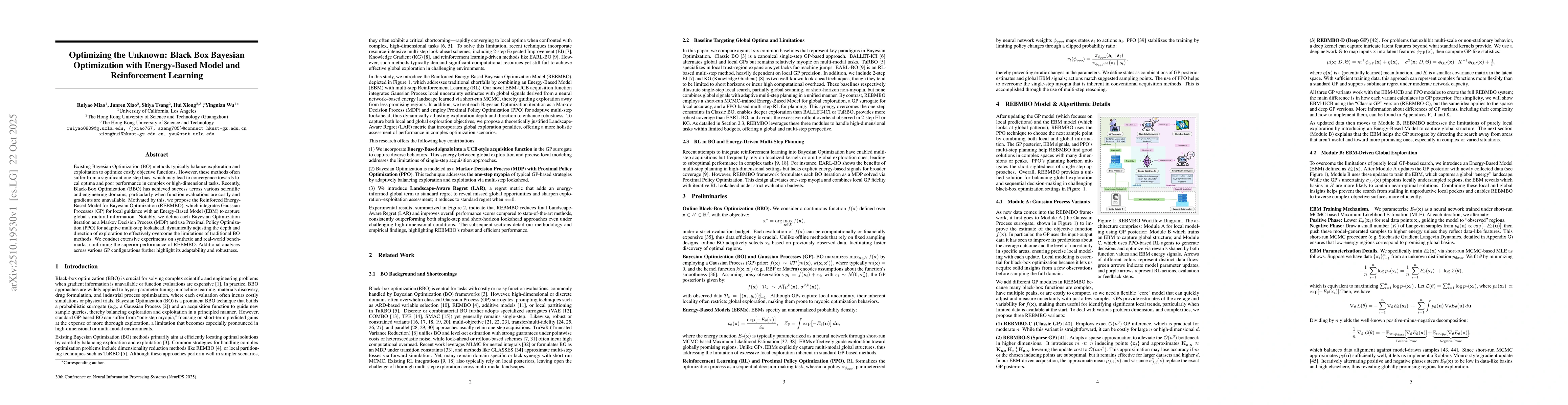 Thumbnail for Optimizing the Unknown: Black Box Bayesian Optimization with
  Energy-Based Model and Reinforcement Learning