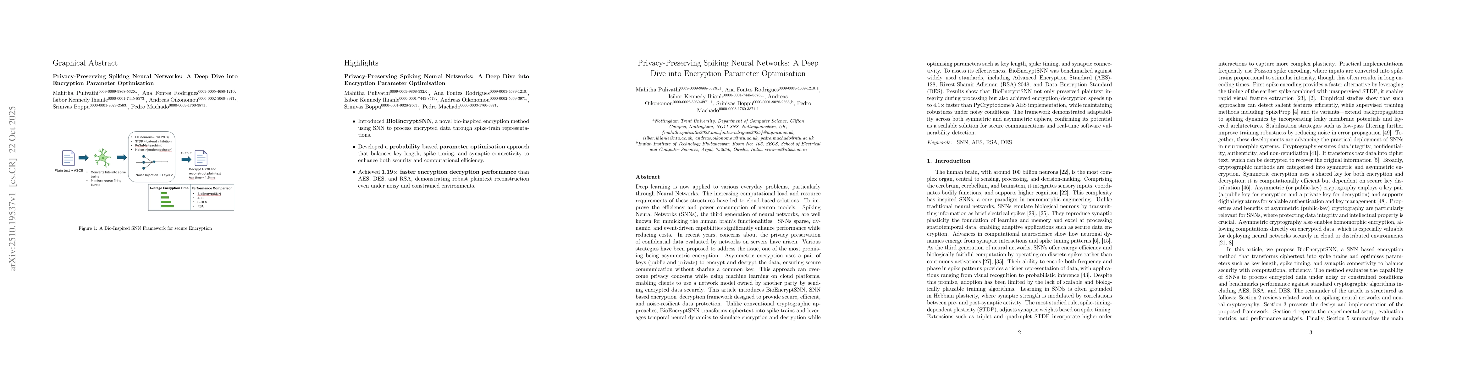 Thumbnail for Privacy-Preserving Spiking Neural Networks: A Deep Dive into Encryption
  Parameter Optimisation