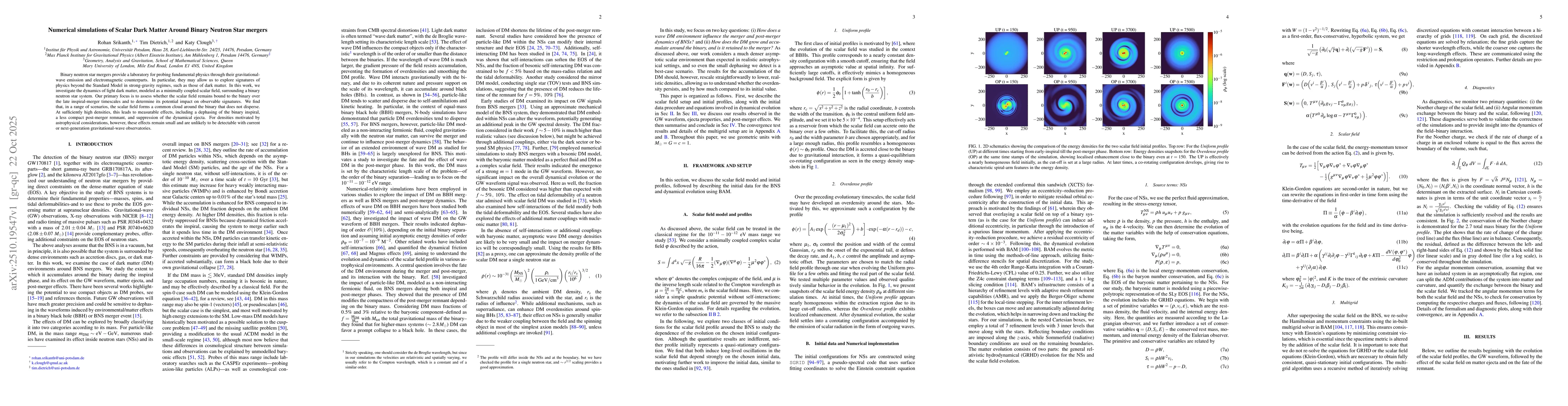 Thumbnail for Numerical simulations of Scalar Dark Matter Around Binary Neutron Star
  mergers