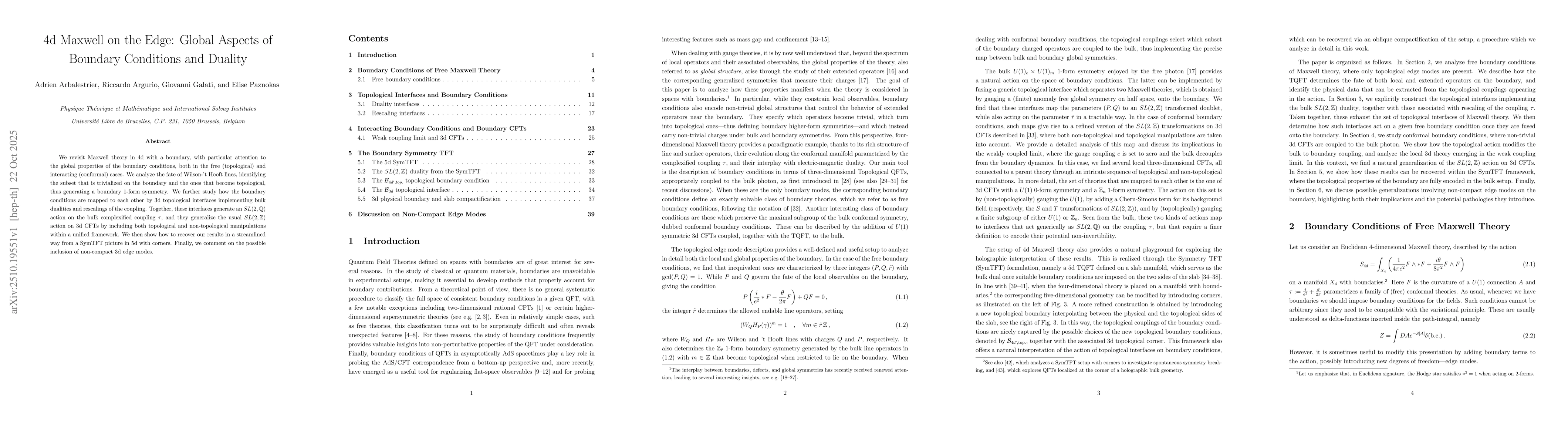 Thumbnail for 4d Maxwell on the Edge: Global Aspects of Boundary Conditions and
  Duality