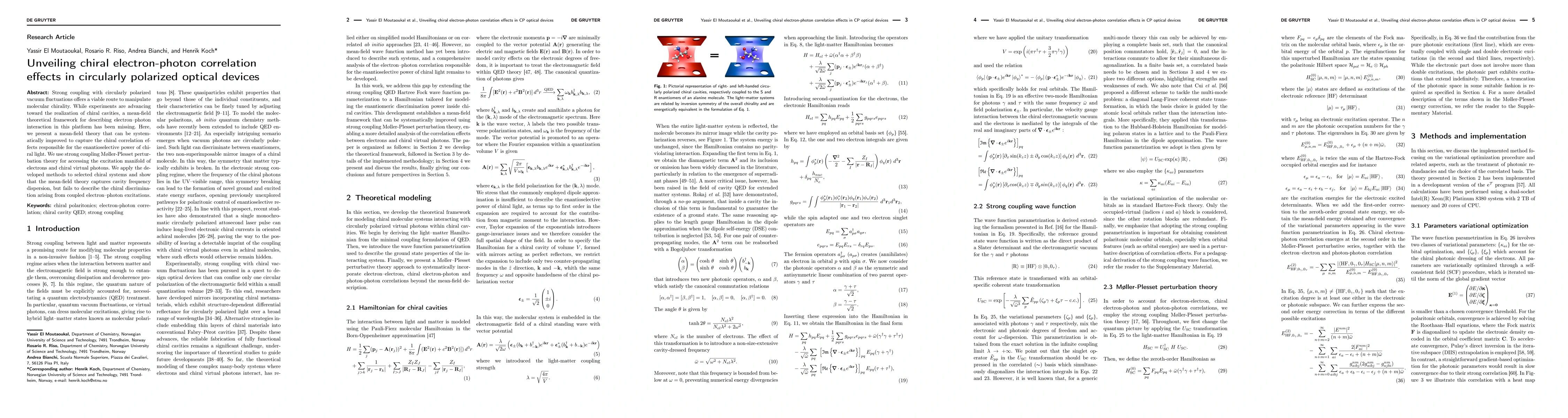 Thumbnail for Unveiling chiral electron-photon correlation effects in circularly
  polarized optical devices