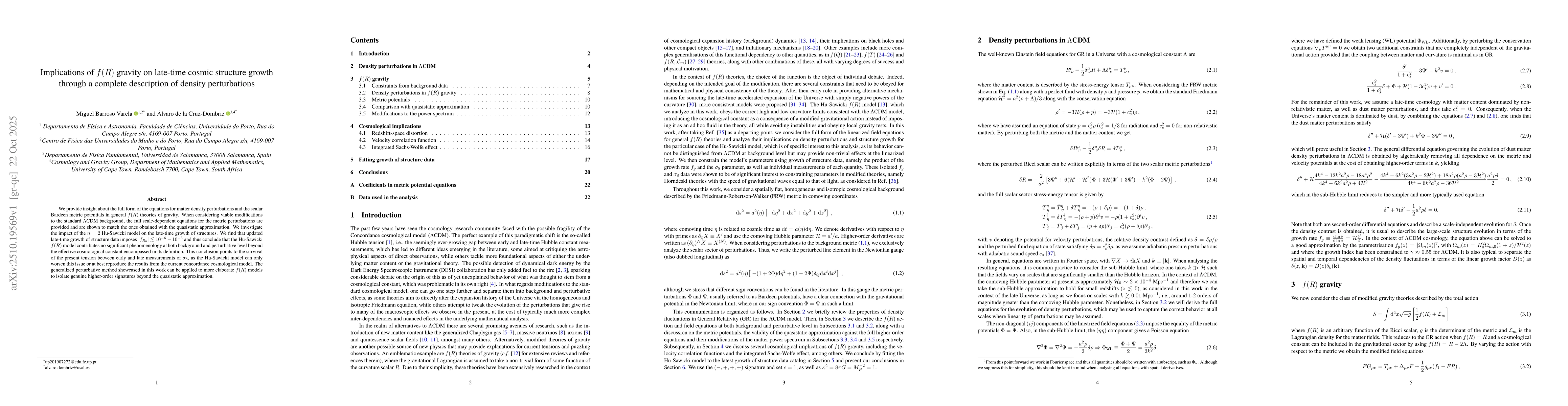 Thumbnail for Implications of $f(R)$ gravity on late-time cosmic structure growth
  through a complete description of density perturbations