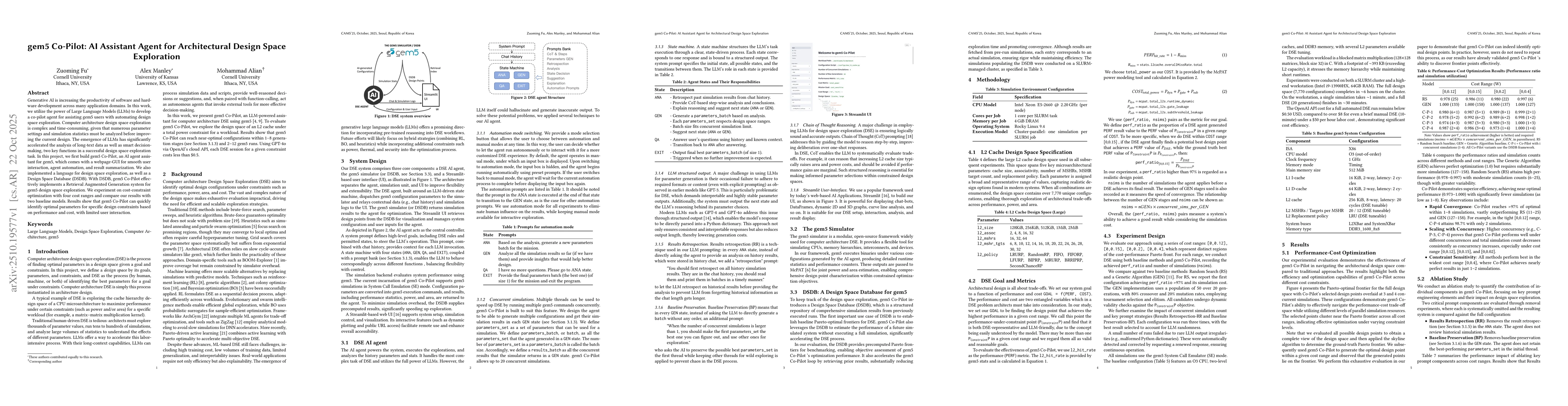 Thumbnail for gem5 Co-Pilot: AI Assistant Agent for Architectural Design Space
  Exploration