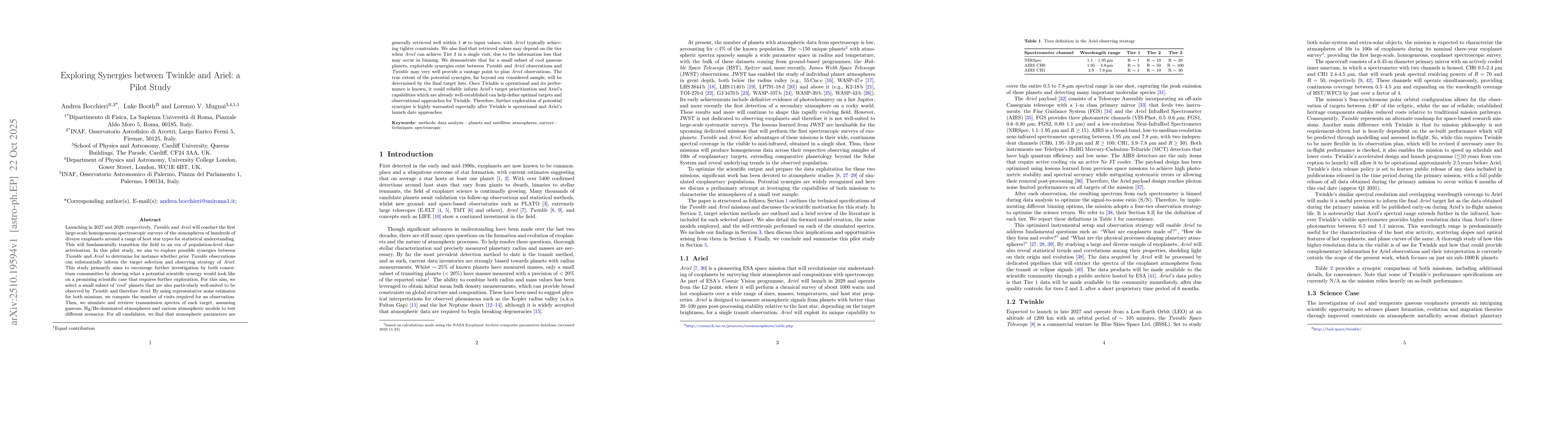 Thumbnail for Exploring Synergies between Twinkle and Ariel: a Pilot Study