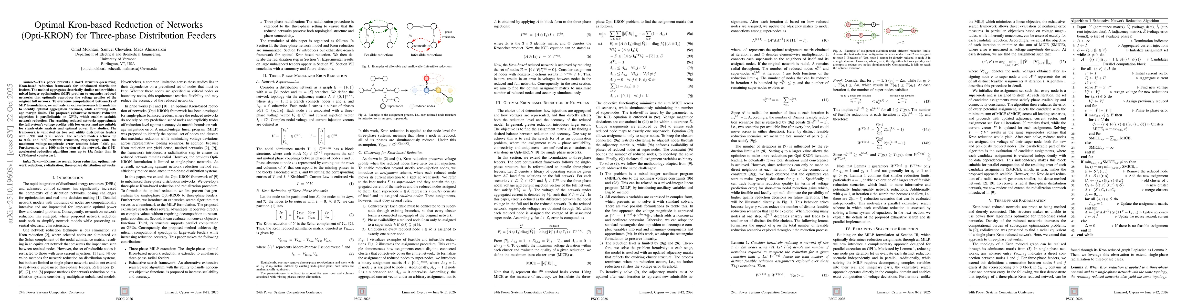 Thumbnail for Optimal Kron-based Reduction of Networks (Opti-KRON) for Three-phase
  Distribution Feeders