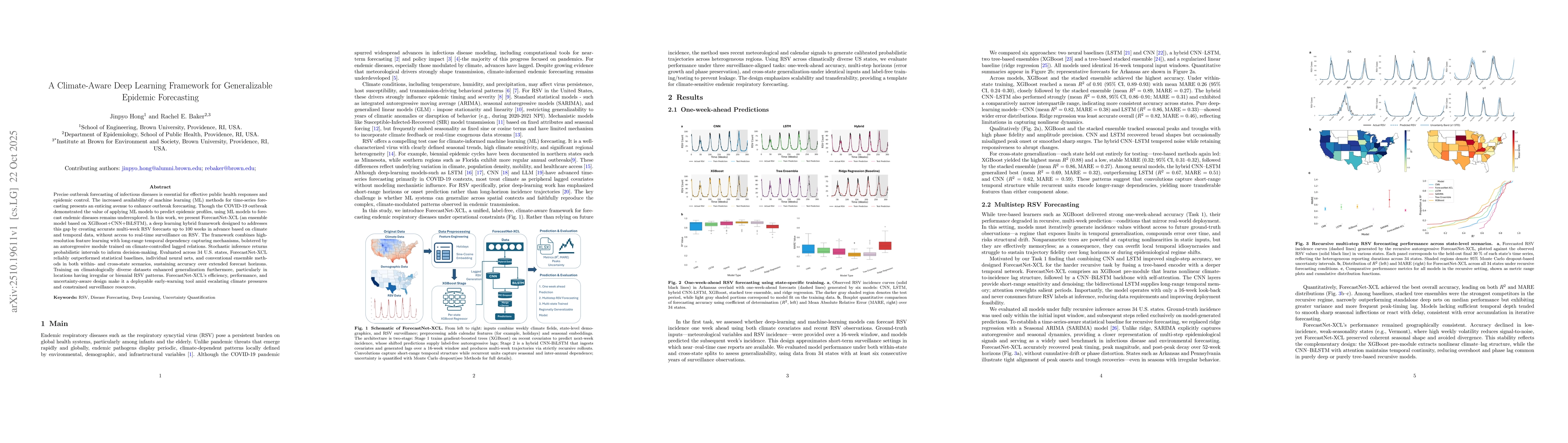 Thumbnail for A Climate-Aware Deep Learning Framework for Generalizable Epidemic
  Forecasting