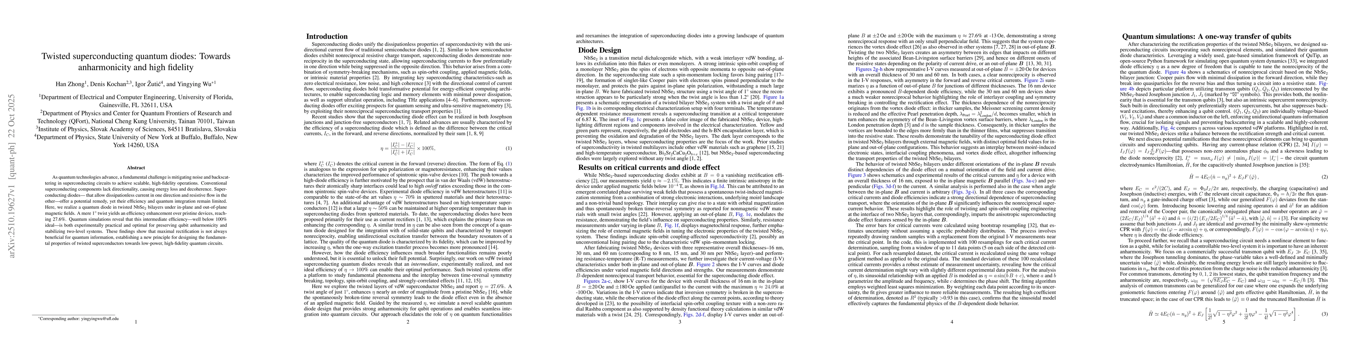 Thumbnail for Twisted superconducting quantum diodes: Towards anharmonicity and high
  fidelity