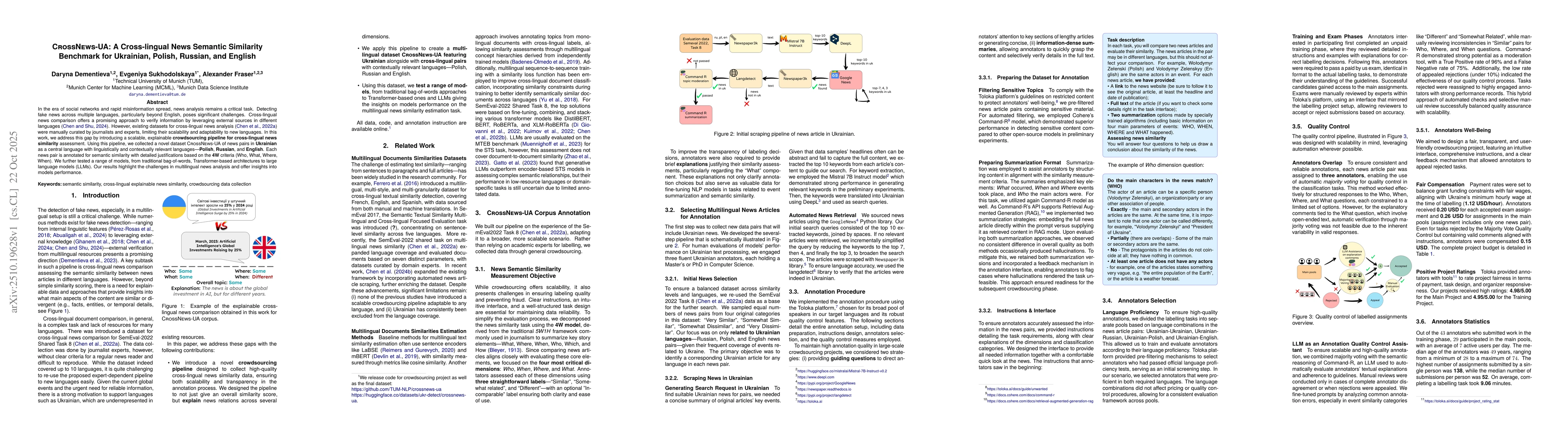 Thumbnail for CrossNews-UA: A Cross-lingual News Semantic Similarity Benchmark for
  Ukrainian, Polish, Russian, and English