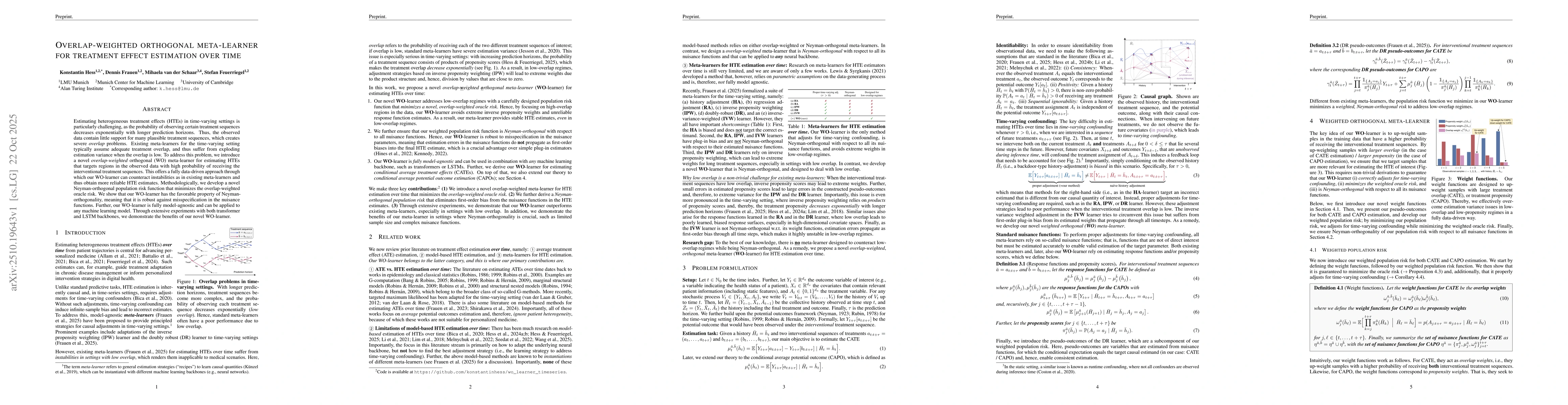 Thumbnail for Overlap-weighted orthogonal meta-learner for treatment effect estimation
  over time